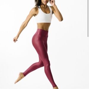 Women's High-Waisted Burgundy Leggings